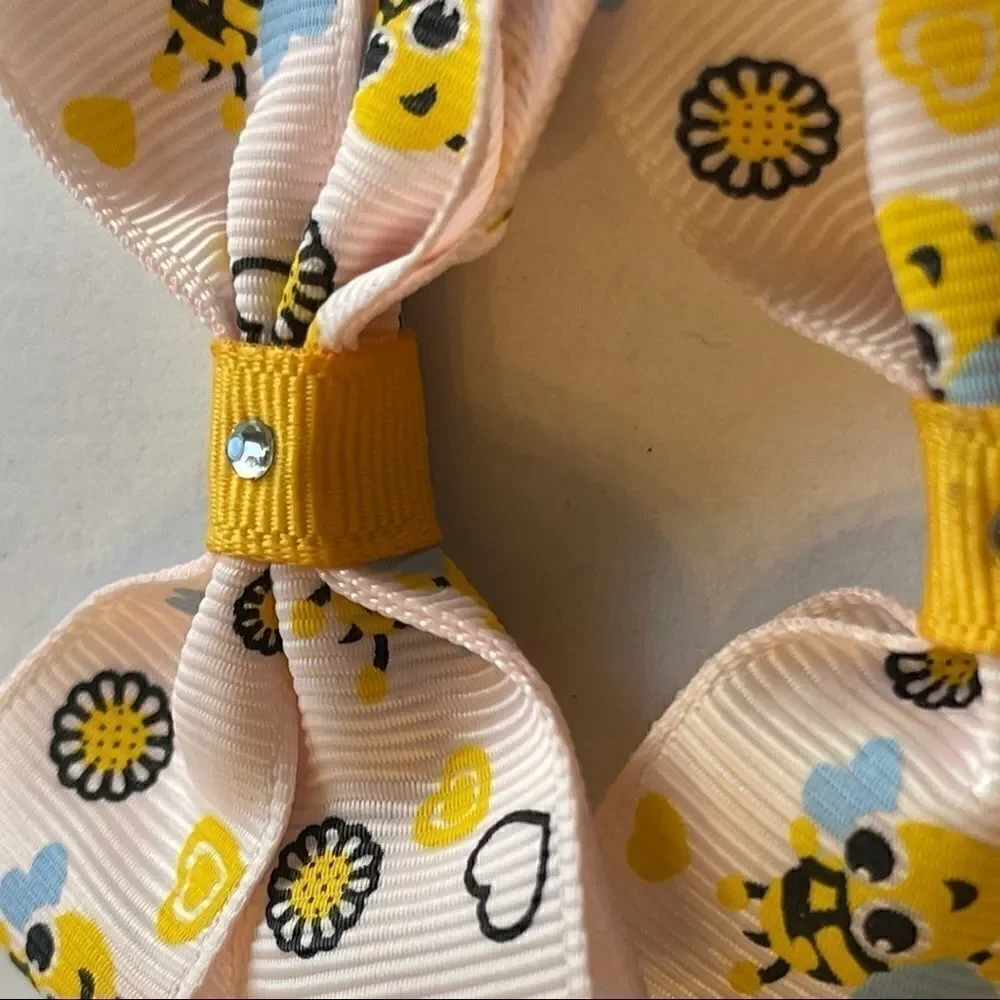 Bow pair hair bows accessories Honey bee love NEW
